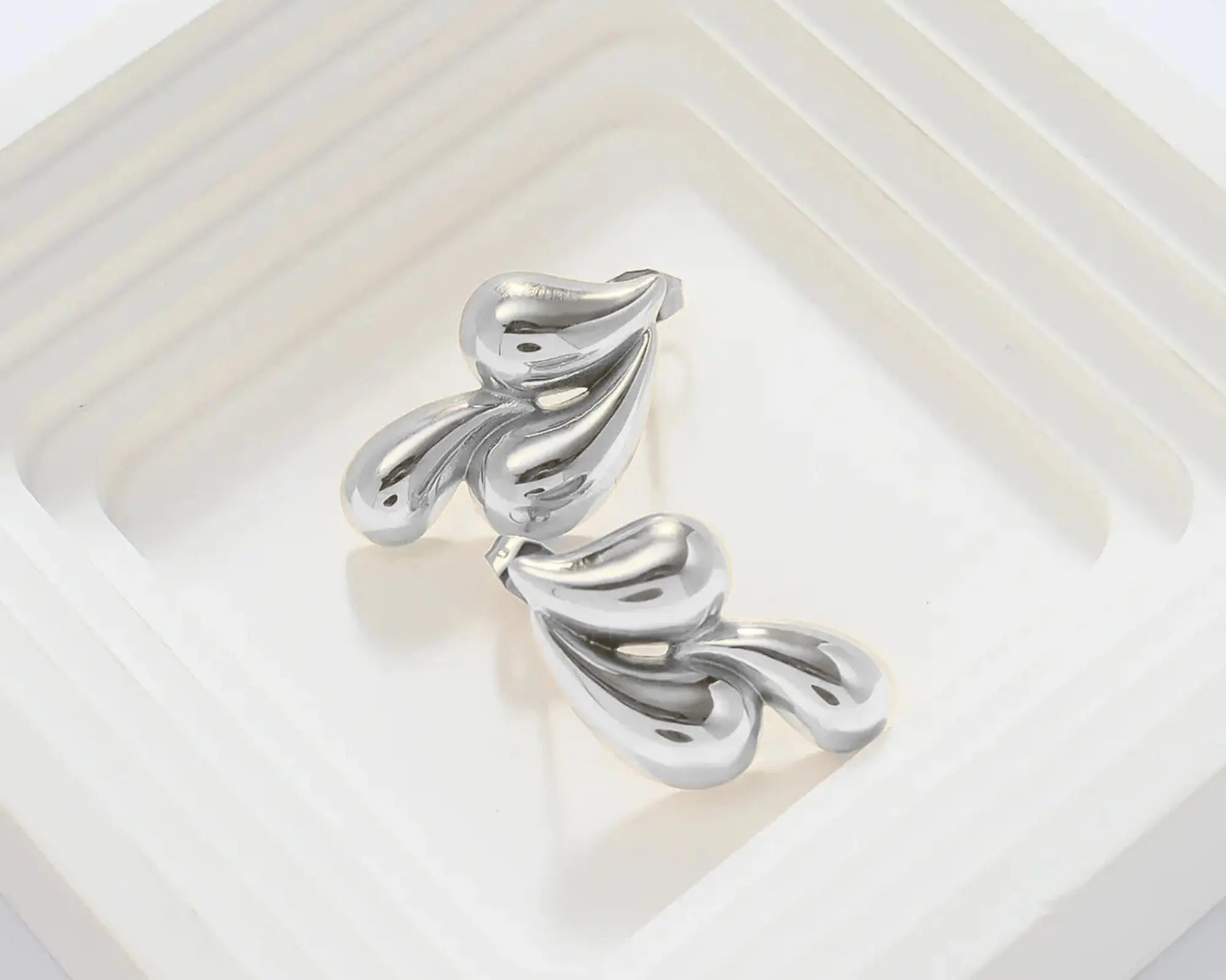 Salve Silver-Toned Teardrop Earrings - Salve
