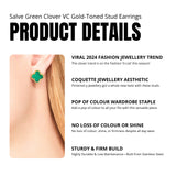 Salve Green Clover Stud Earrings