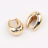 Salve ‘Lucent’ Oval Gold Huggie Hoop Bali Earrings