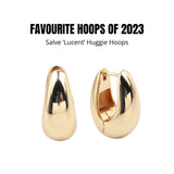 Salve ‘Lucent’ Oval Gold Huggie Hoop Bali Earrings