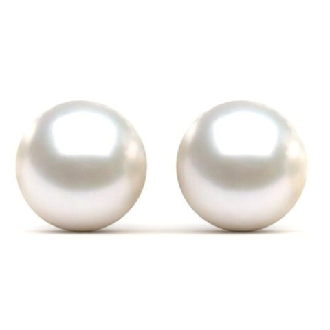Salve 925 Sterling Silver Post 'Queen' Oversized Big Statement Pearl Ball Stud Earrings