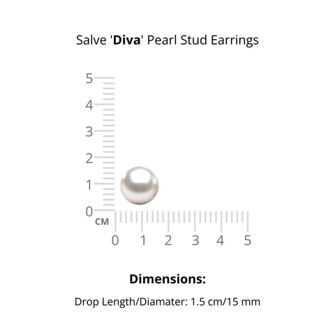 Salve 925 Sterling Silver Post 'Queen' Oversized Big Statement Pearl Ball Stud Earrings
