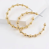 Salve ‘Bigwig’ Textured Door Knocker Gold Hoop Earrings | Chic, Oversized, Statement Open Hoops for Women