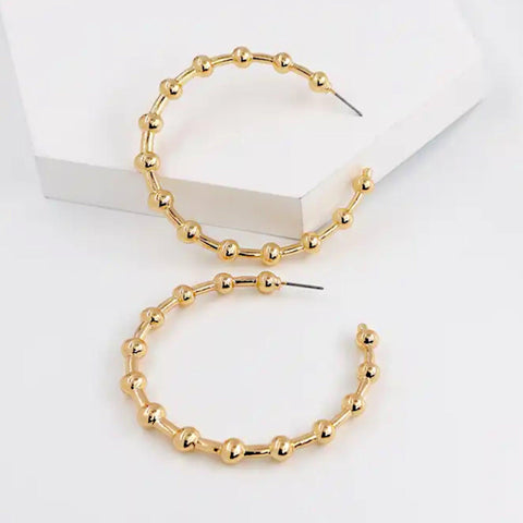 Salve ‘Bigwig’ Textured Door Knocker Gold Hoop Earrings | Chic, Oversized, Statement Open Hoops for Women