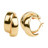 Salve ‘Chic’ Chunky Thick Tube Gold Hoop Earrings