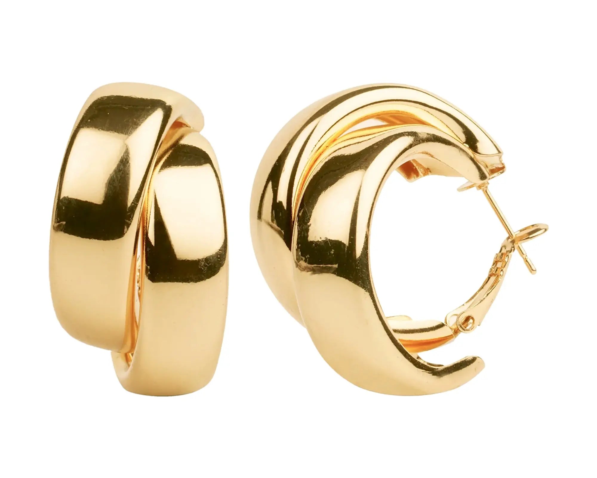Salve ‘Chic’ Chunky Thick Tube Gold Hoop Earrings - Salve