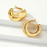 Salve ‘Chic’ Chunky Thick Tube Gold Hoop Earrings