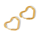 Salve Heart Shaped Hinged Hoop Gold Earrings