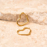Salve Heart Shaped Hinged Hoop Gold Earrings