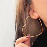 Salve Oversized Heart Shaped Hoop Earrings