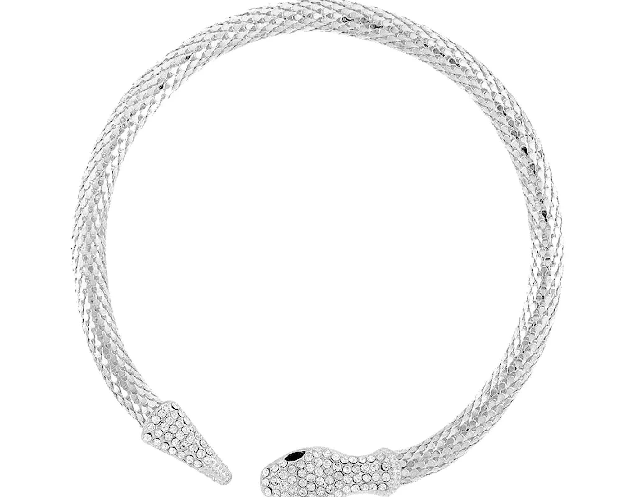 Salve Silver Snake Zircon Choker Necklace - Salve