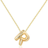 Salve 'R' Initial Personalised Gold Pendant Necklace