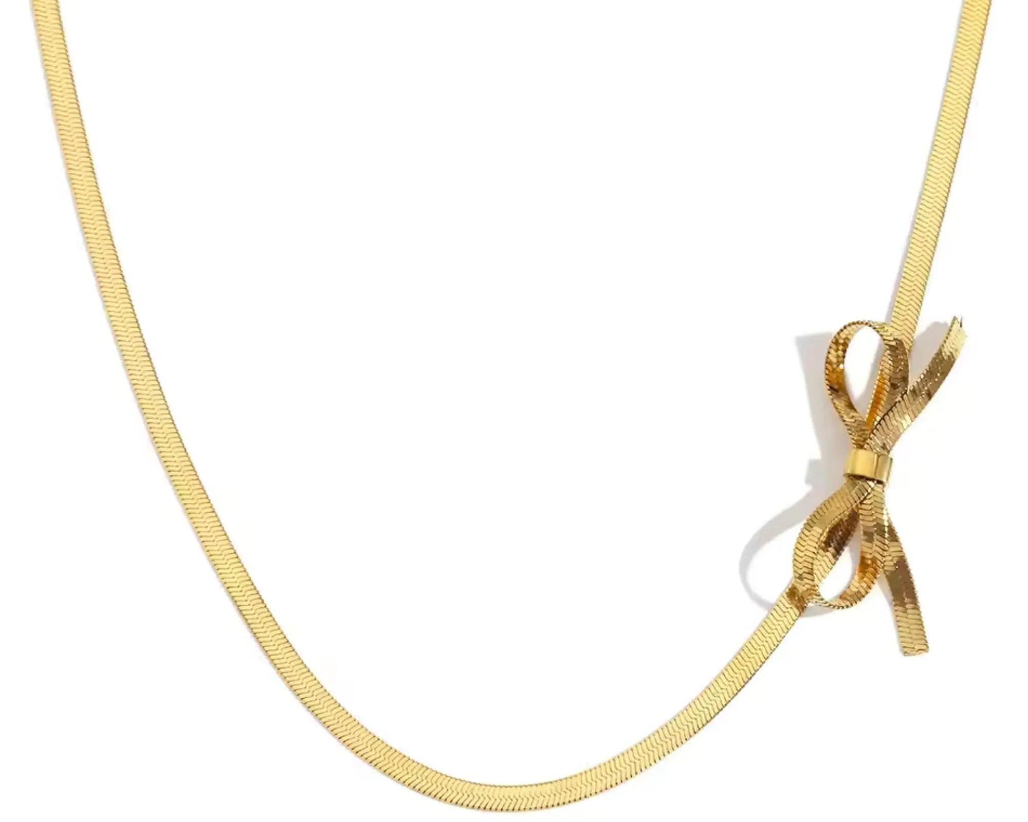 Salve Bow-Mance Gold Bow Choker Necklace - Salve