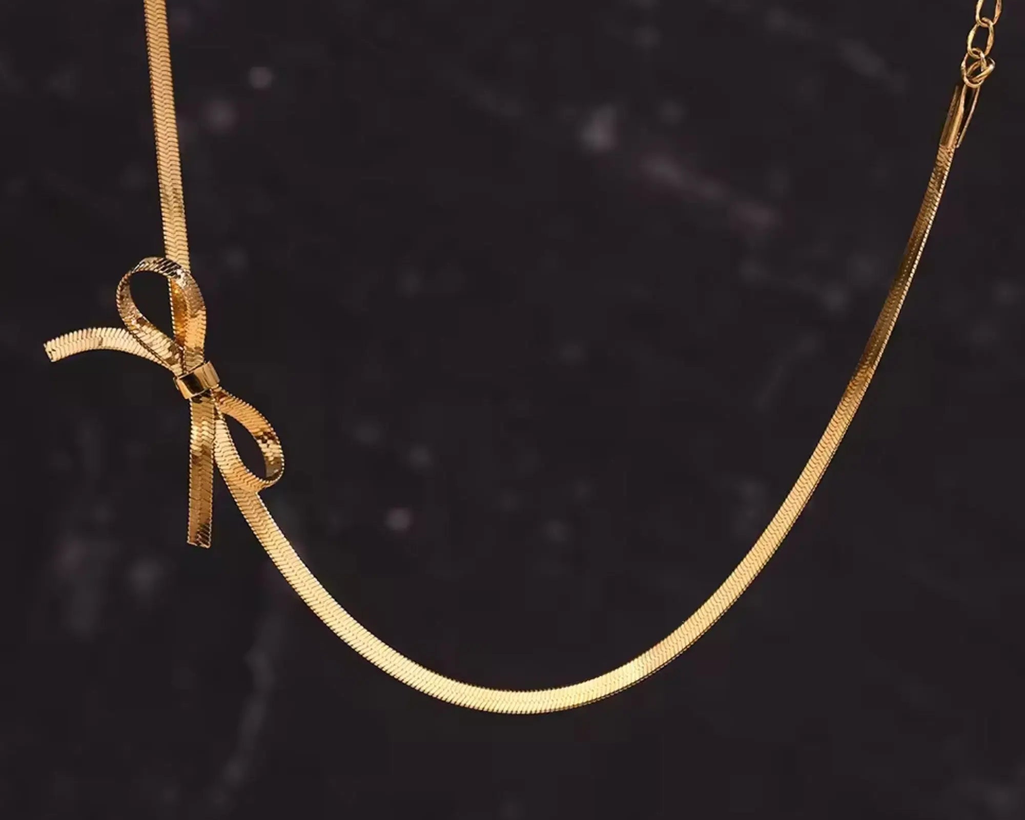 Salve Bow-Mance Gold Bow Choker Necklace - Salve