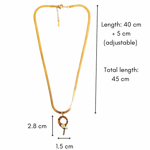 Salve ‘Rouse’ Rose Gold Snake Charm Snake Chain Necklace