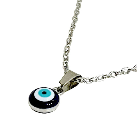 Salve 'Blessing' Blue Evil Eye Pendant Necklace with Silver Chain | Nazar Battu Talisman Locket