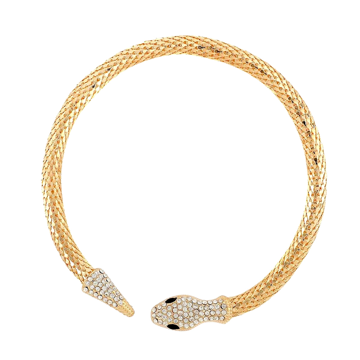 Salve ‘Serpent’ Gold Zircon Studded Choker Necklace