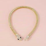 Salve ‘Serpent’ Gold Zircon Studded Choker Flexible Party Necklace
