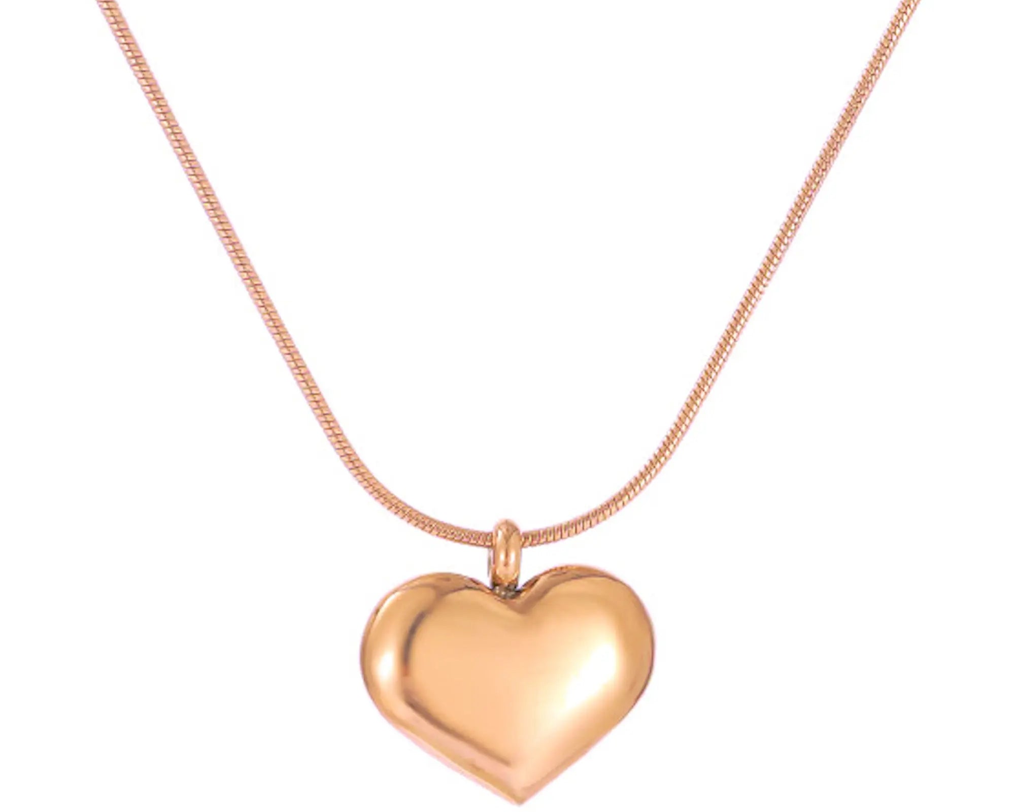 Salve Anti-Tarnish Rose Gold Heart Pendant Necklace - Salve