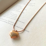 Salve Anti-Tarnish Rose Gold Heart Pendant Necklace