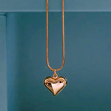 Salve Anti-Tarnish Rose Gold Heart Pendant Necklace