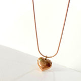 Salve Anti-Tarnish Rose Gold Heart Pendant Necklace