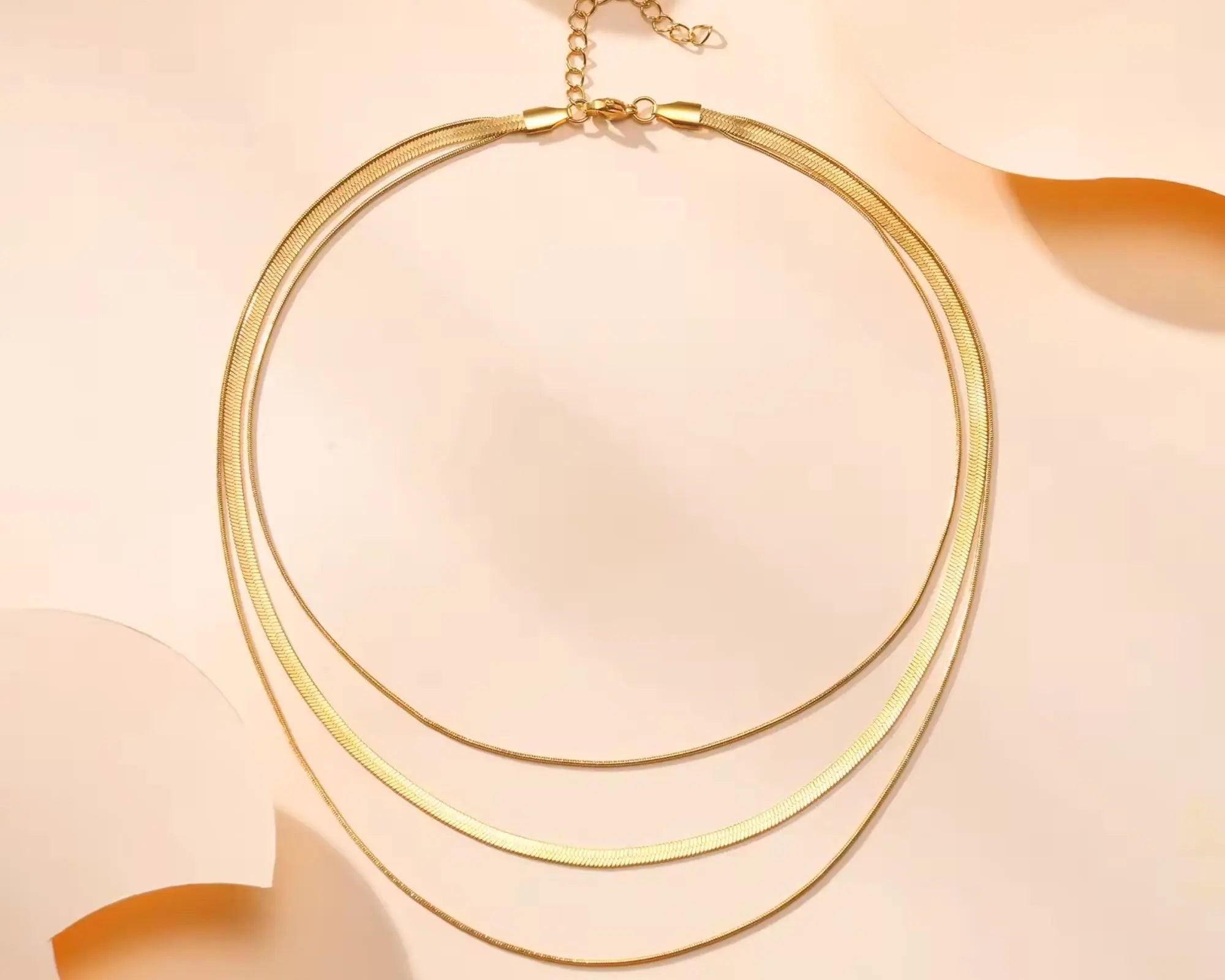 Salve Triple Layered Pre-Stacked Chain Necklace - Salve
