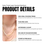 Salve Triple Layered Pre-Stacked Chain Necklace