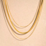 Salve Triple Layered Pre-Stacked Chain Necklace