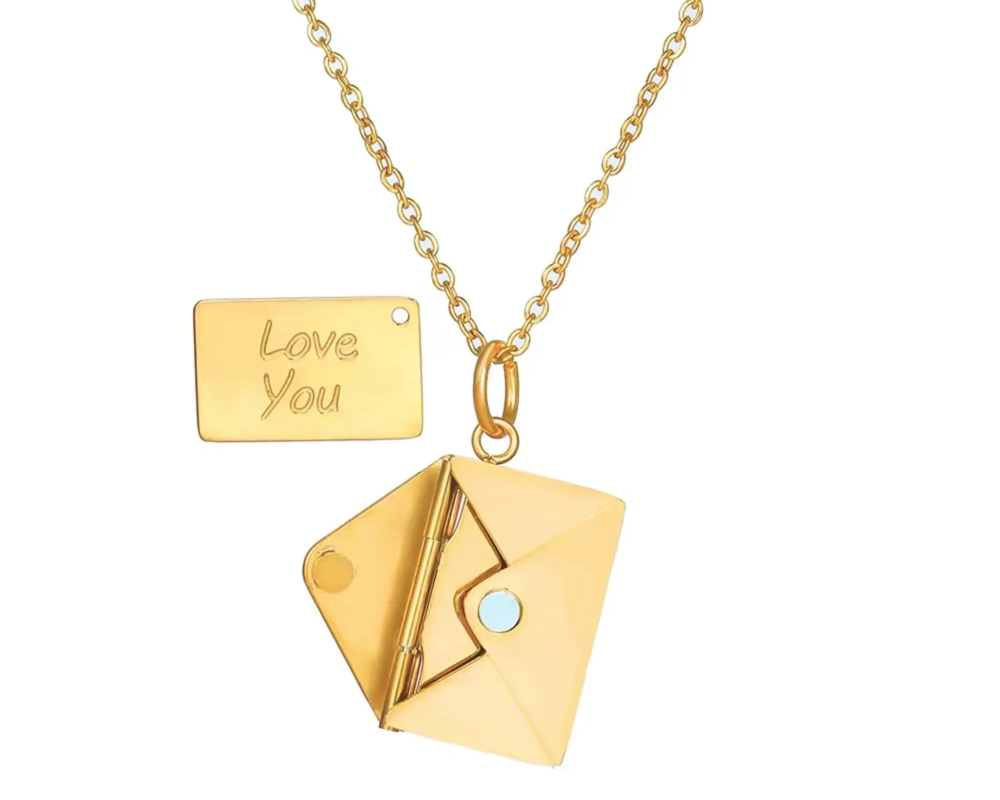 Salve 'Love You' Secret Message Envelope Pendant - Salve