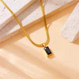 Salve Black Pendant Snake Chain Necklace