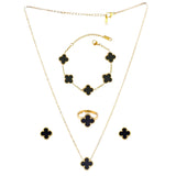 Salve Black Clover Necklace Set of 4
