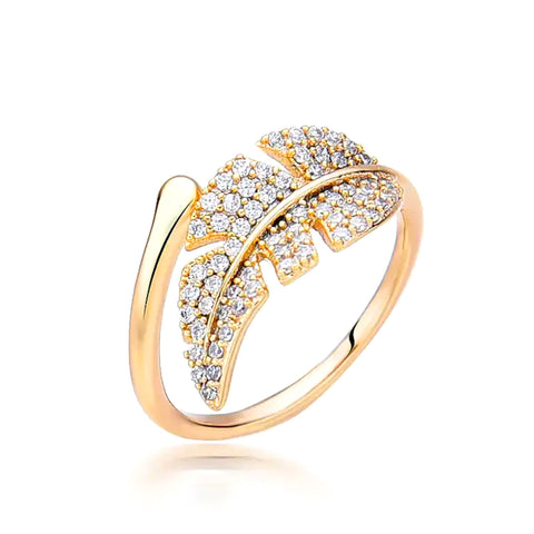 Salve ‘Be-Leaf’ Open Leaf Adjustable Ring For Women