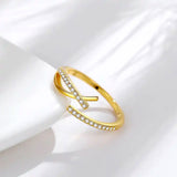 Salve ‘Tri-Liner’ Gold-Toned Adjustable Ring for Women