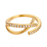 Salve ‘Tri-Liner’ Gold-Toned Adjustable Ring for Women
