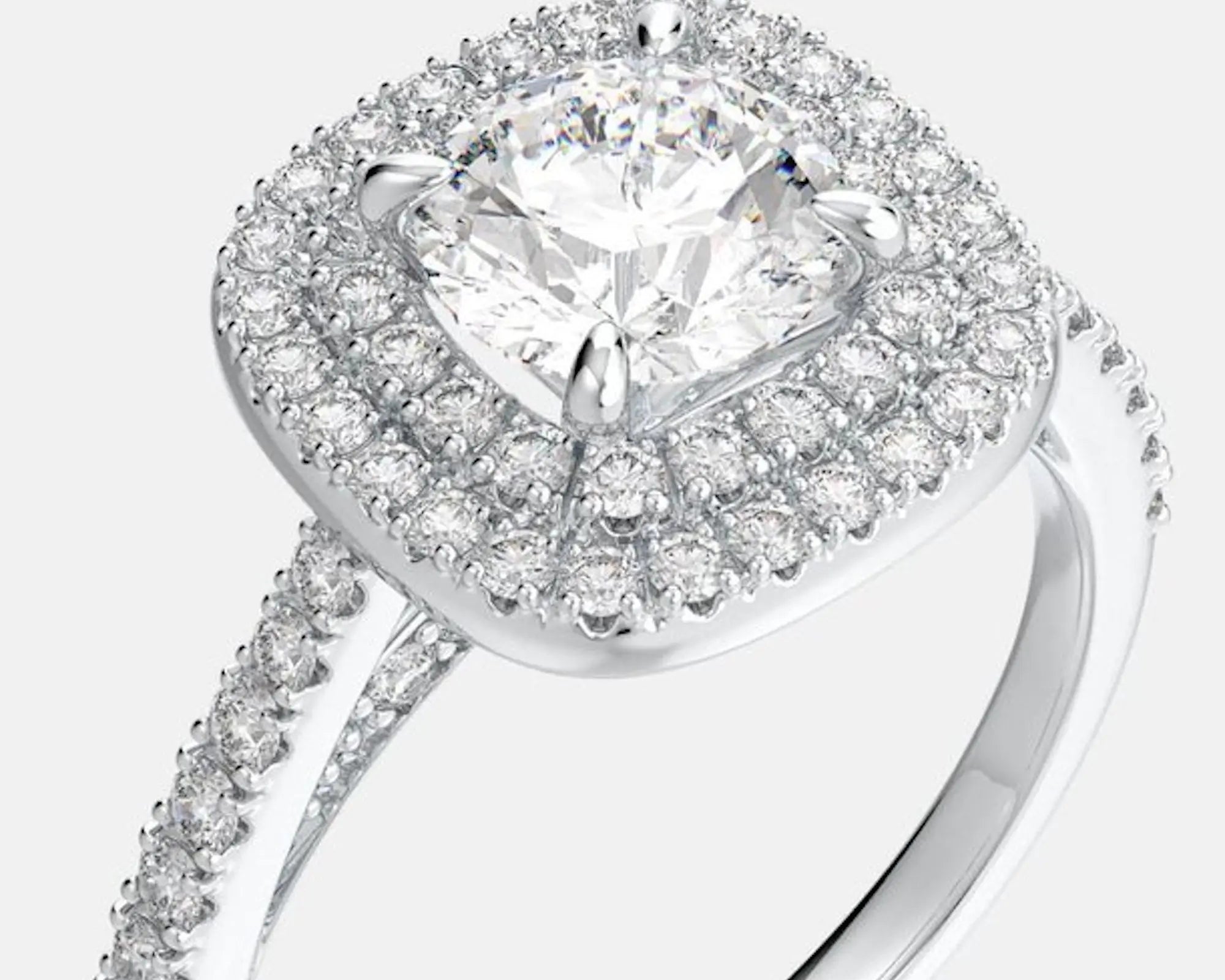 Salve ‘Godhead’ Cushion Cut Stone Studded Adjustable Ring - Salve