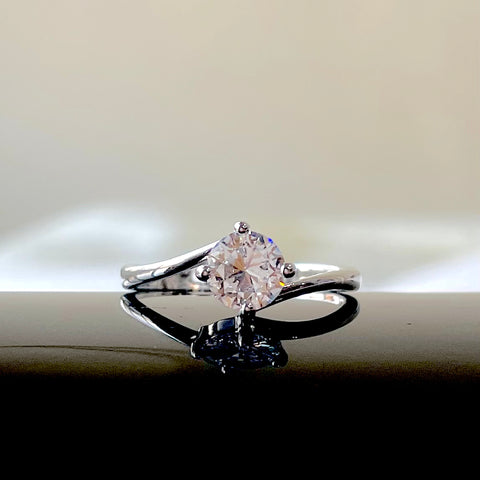 Salve ‘Her’ Single Solitaire Stone Ring  | Classic Elegant Silver Promise Ring, Adjustable, Minimal