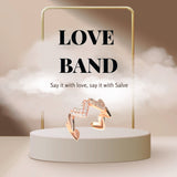 Salve ‘Love’ Gold-Toned Hearts Stackable Eternity Adjustable Band Ring | Zircon Studded Rose-Gold Ring