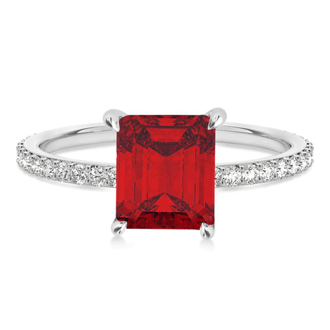 Salve  ‘Royal’ Anti-Tarnish Ruby Red Adjustable Silver Ring