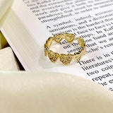 Salve ‘Love’ Heart Eternity Band Adjustable Gold Ring | Anti-Tarnish, Zircon Studded