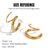 Salve 18K Gold Plated Faux Double Piercing Hoops