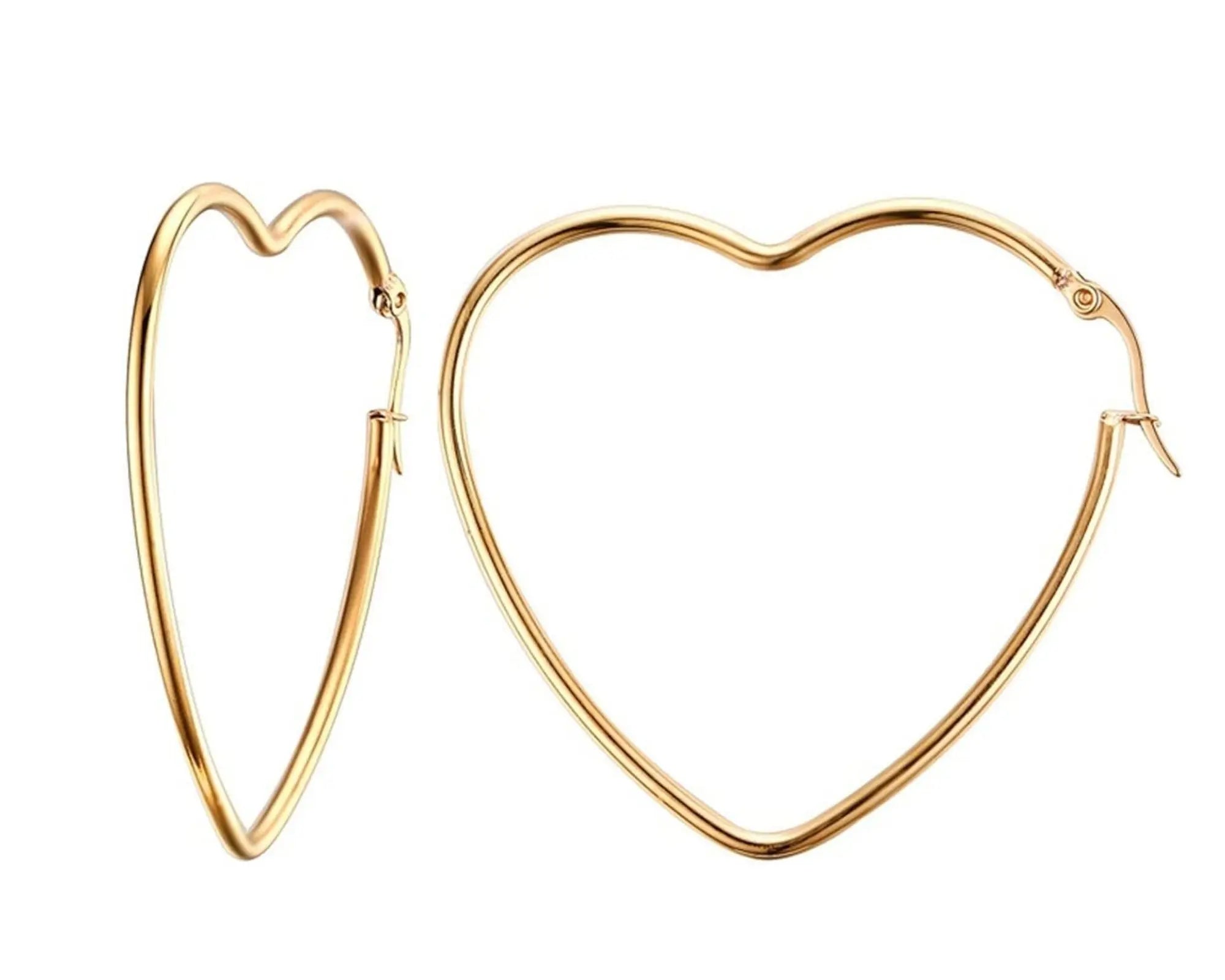 Salve Oversized Heart Shaped Hoop Earrings - Salve
