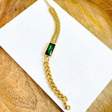 Salve ‘Arden’ Emerald Green Anti-Tarnish Bracelet