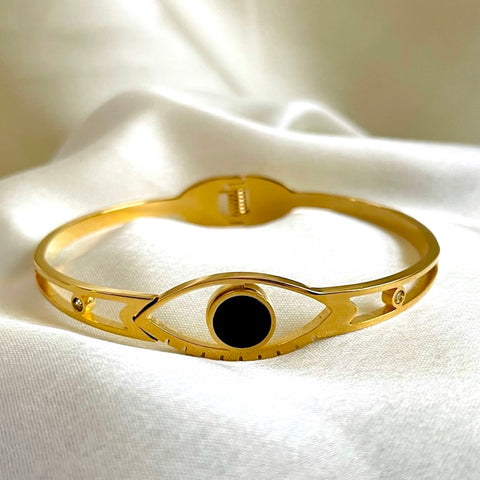 Salve Evil Eye Anti-Tarnish Affirmation Cuff Bracelet