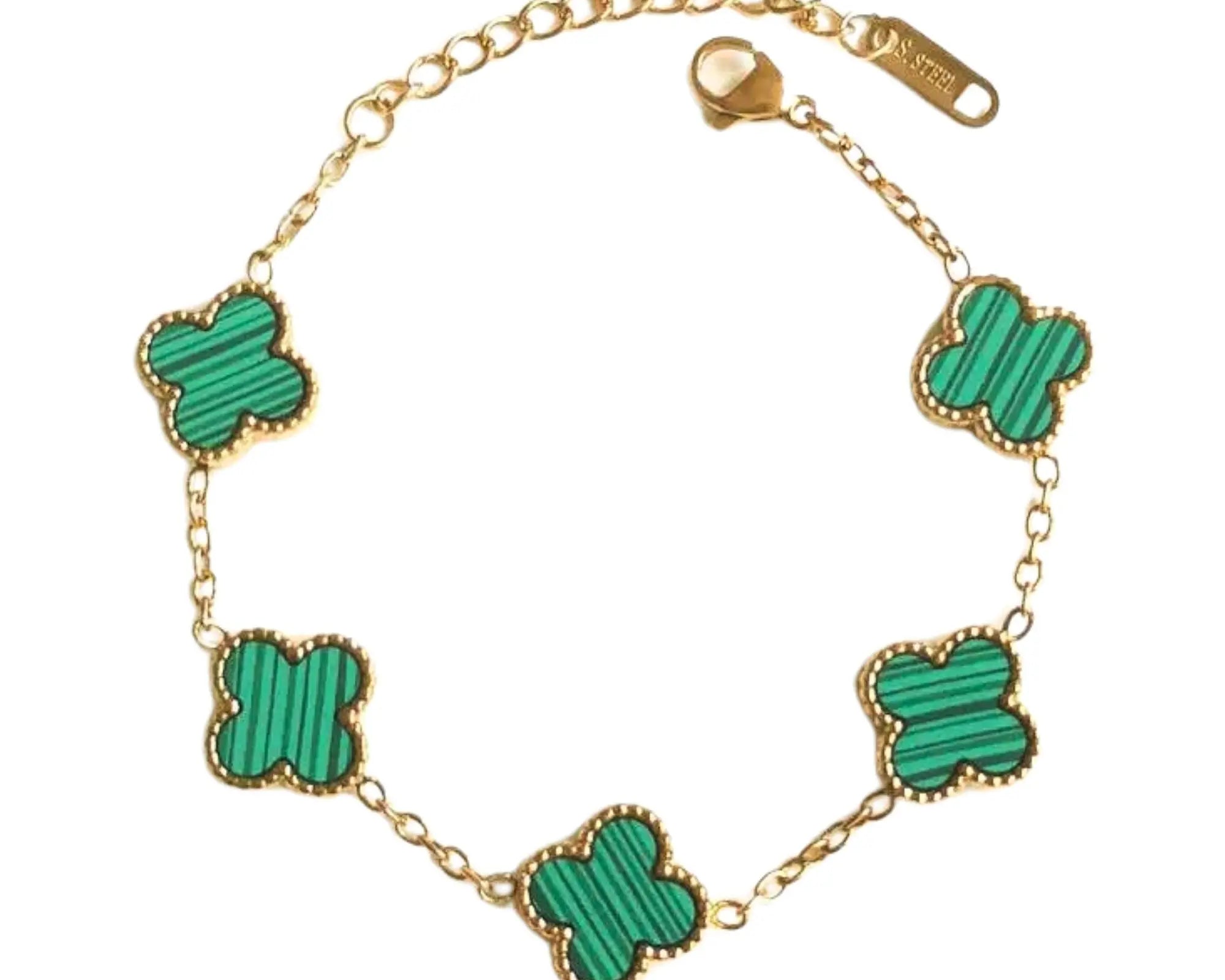 Salve Green Clover Dainty Chain Bracelet - Salve