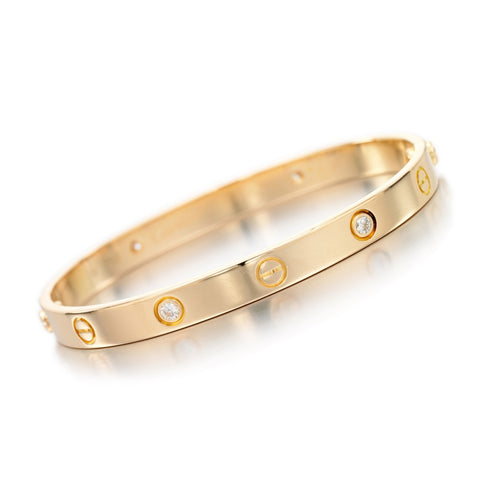 Salve Classic Stainless Steel Gold Toned Love Band Bangle Bracelet