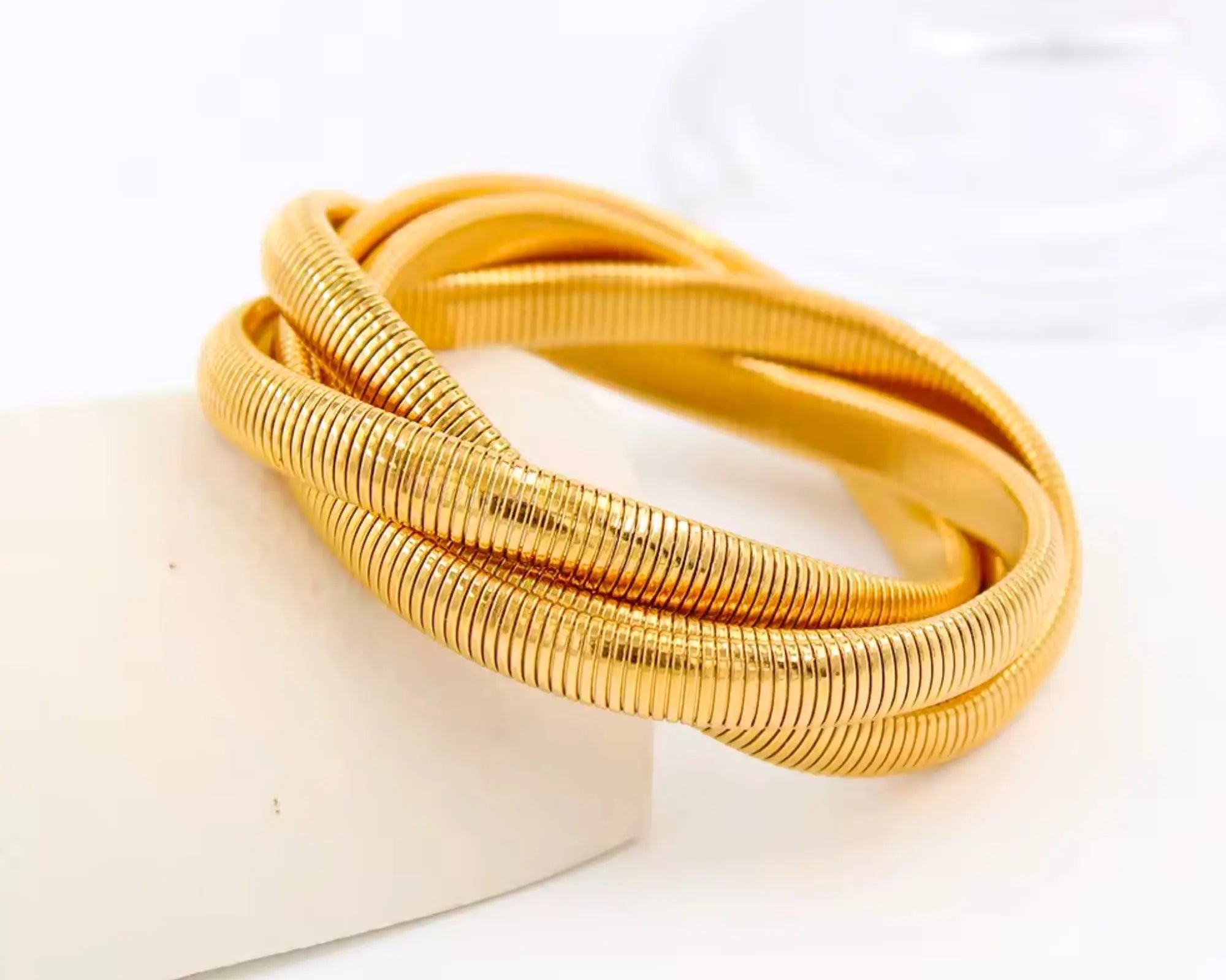 Salve ‘Fancy’ Triple Coil Stainless Steel Bracelet - Salve