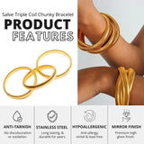 Salve ‘Fancy’ Triple Coil Stainless Steel Bracelet