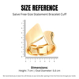 Salve Anti-Tarnish Wide Front-Open Grooved Gold Plated Bracelet