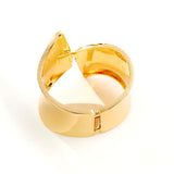 Salve Anti-Tarnish Wide Front-Open Grooved Gold Plated Bracelet